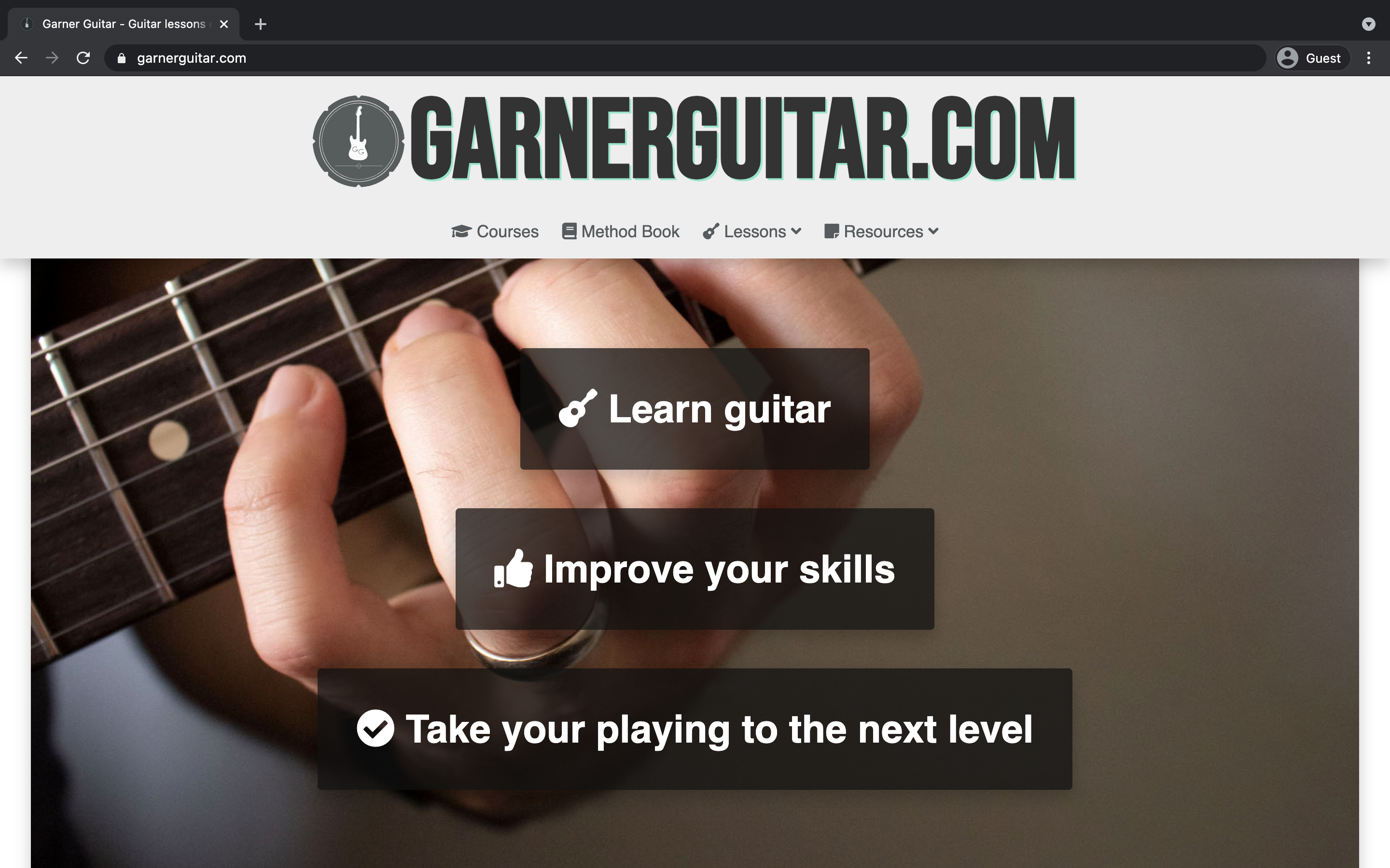 GarnerGuitar.com homepage